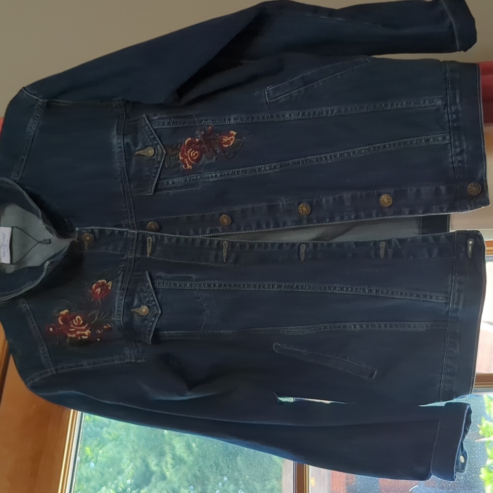 Women's Embroidered Denim Jacket By Skyline Collection